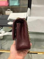 Tui Xach Nu Chanel Classic Mau Do Man Khoa Vang Like Auth 25cm 5