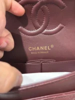 Tui Xach Nu Chanel Classic Mau Do Man Khoa Vang Like Auth 25cm 8