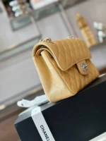 Chanel Classic Like Auth Handbags Beige Leather With Lizard Skin 23cm - Image 2