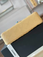 Chanel Classic Like Auth Handbags Beige Leather With Lizard Skin 23cm - Image 5