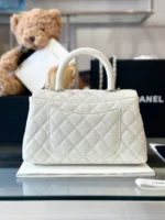 Chanel Coco Handbags Leather White With Silver Lock Womans 23cm - Image 2