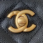 Chanel Hobo Like Auth Handbags Pebbled Leather With Lock Gold 19x16cm - Image 4
