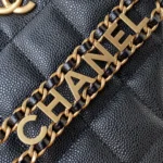 Chanel Hobo Like Auth Handbags Pebbled Leather With Lock Gold 19x16cm - Image 7
