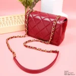 Chanel Womans Red High Best Quality Handbag Lock With Stone 17x12x7cm - Image 2