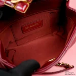 Chanel Womans Red High Best Quality Handbag Lock With Stone 17x12x7cm - Image 4
