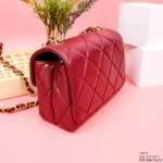 Chanel Womans Red High Best Quality Handbag Lock With Stone 17x12x7cm - Image 3