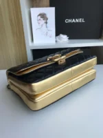 Tui Xach Nu Chanel Qua Tram Mau Den Da Li Mix Vang 25cm 4