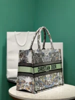 Dior Book Tote Super Quality Women's Handbag Embroidered Fabric Size 36cm - Image 7