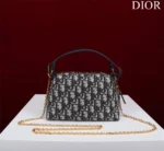 Dior Plaid Women's Handbag, Glossy Leather, Replica 11 High Quality 20cm - Image 7