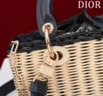 Dior D-Joy Lady Wicker Handbag Like Auth 22cm - Image 4