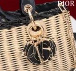 Dior D-Joy Lady Wicker Handbag Like Auth 22cm - Image 5