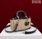 Dior D-Joy Lady Wicker Handbag Like Auth 22cm - Image 8