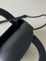 Dior Lady Matte Like Auth Women's Handbag Black Diamond Pattern 17cm - Image 6