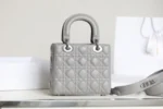 Dior My Lady Rep 11 High-Quality Women's Handbag Gray Glossy Leather 20x16cm - Image 2