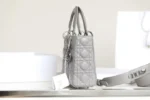 Dior My Lady Rep 11 High-Quality Women's Handbag Gray Glossy Leather 20x16cm - Image 3