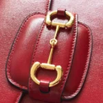 Gucci 1955 Horsebit Women's Handbag Super Smooth Red Leather 25cm - Image 8