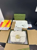 Gucci Marmont High Quality White Women's Handbag 22cm - Image 9