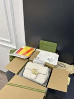 Gucci Marmont High Quality White Women's Handbag 22cm - Image 8