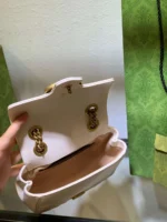 Gucci Marmont Replica 1:1 Women's Handbag High Quality White 20cm - Image 7
