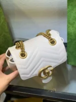 Gucci Marmont Replica 1:1 Women's Handbag High Quality White 20cm - Image 8