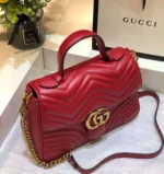 Gucci Marmont Top Handle Like Auth Women's Handbag Red 27cm - Image 4