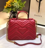 Gucci Marmont Top Handle Like Auth Women's Handbag Red 27cm - Image 7