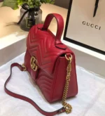 Gucci Marmont Top Handle Like Auth Women's Handbag Red 27cm - Image 5