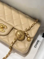 Tui Xach Nu Hang Hieu Chanel Classic Chuong Mau Be Khoa Vang 20cm 7