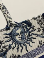Dior Book Tote Women's Handbag Embroidered Fabric Size 36cm - Image 4