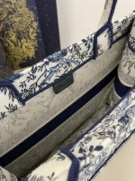 Dior Book Tote Women's Handbag Embroidered Fabric Size 36cm - Image 7