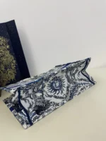 Dior Book Tote Women's Handbag Embroidered Fabric Size 36cm - Image 6