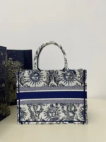 Dior Book Tote Women's Handbag Embroidered Fabric Size 36cm - Image 8