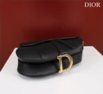 Dior Saddle 11 Handbags Black With Lock Yellow Gold 25x20x6.5cm - Image 7