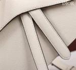 Dior Saddle 11 Handbags White Color With Lock Yellow Gold 25x20x6.5cm - Image 4