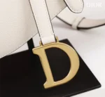 Dior Saddle 11 Handbags White Color With Lock Yellow Gold 25x20x6.5cm - Image 5