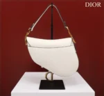 Dior Saddle 11 Handbags White Color With Lock Yellow Gold 25x20x6.5cm - Image 8
