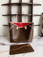 Louis Vuitton LV Neverfull Like Auth Handbags Brown Pattern 32x29x17cm - Image 8