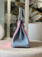 Hermes Birkin 30 Liam Blue/ Rose Pink Togo Leather Gold Hardware - Image 4