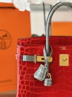 Tui Xach Nu Hermes Birkin Crocodile Mix 2 Mau Like Auth 30cm 3 1