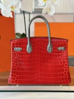 Tui Xach Nu Hermes Birkin Crocodile Mix 2 Mau Like Auth 30cm 5