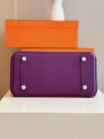 Hermes Birkin 25 Dark Purple Togo Leather Palladium Hardware - Image 8