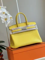 Hermes Birkin 30 Amber Yellow Palladium Hardware - Image 5