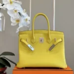 Hermes Birkin 30 Amber Yellow Palladium Hardware - Image 4
