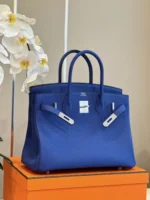 Hermès Birkin 30 Electrique Blue Palladium Hardware - Image 3