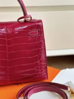 Tui Xach Nu Hermes Kelly Crocodile Da Ca Sau Cao Cap 25cm 1