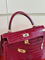 Tui Xach Nu Hermes Kelly Crocodile Da Ca Sau Cao Cap 25cm 4