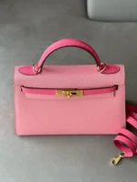 Hermes Kelly 28 Rose Pink/ Pink Gold Hardware - Image 5