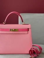 Hermes Kelly 28 Rose Pink/ Pink Gold Hardware - Image 6