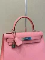 Hermes Kelly 28 Rose Pink Epsom Leather Palladium Hardware - Image 2