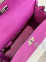 Hermes Kelly 28 Purple Epsom Leather Palladium Hardware - Image 3